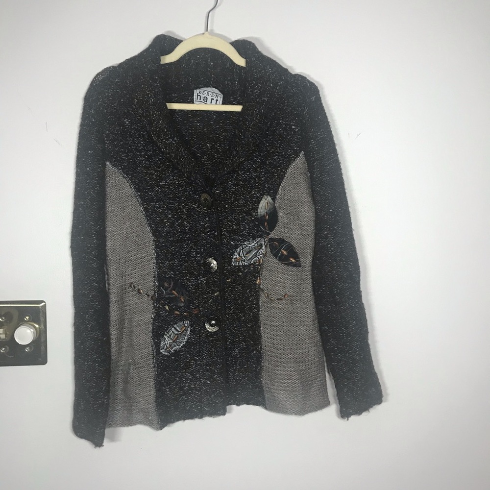 KEREN HART Cardigan Sweater Jacket, Size M…
